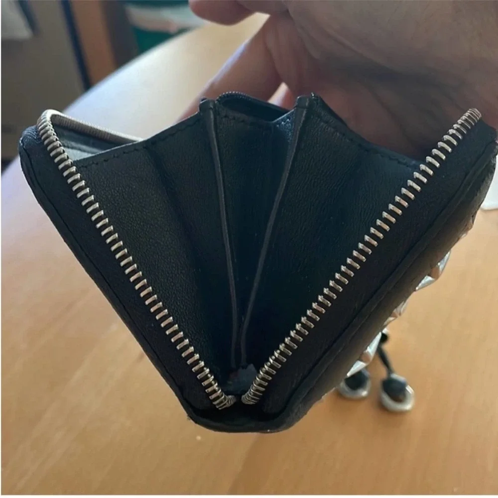Black Jimmy Choo Filipa Leather Zip Around Wallet